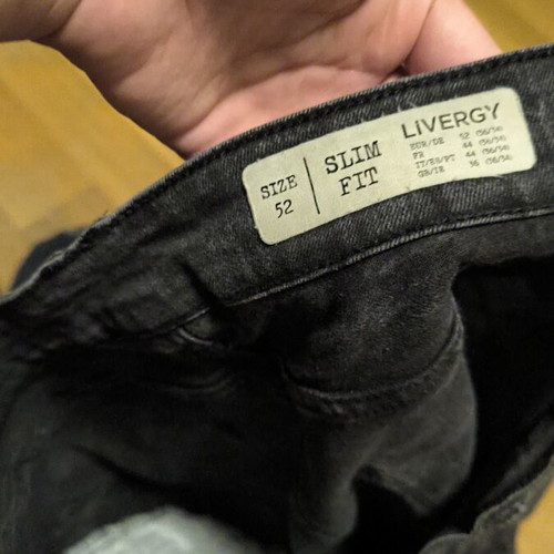 Livergy Slim Fit Jeans Size 52 Black New