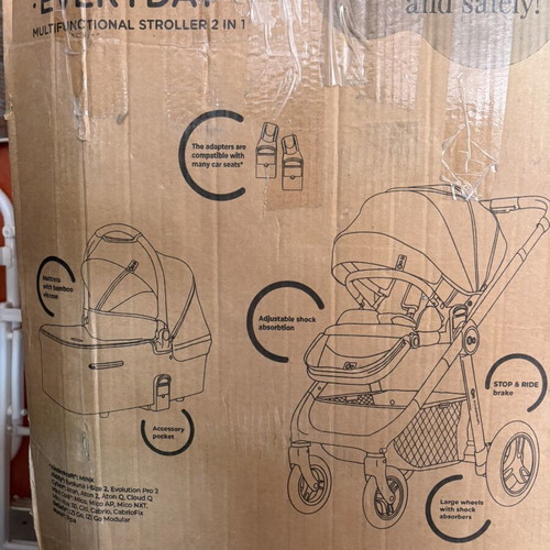 Kinderkraft 2 in 1 stroller with bamboo mattress cover