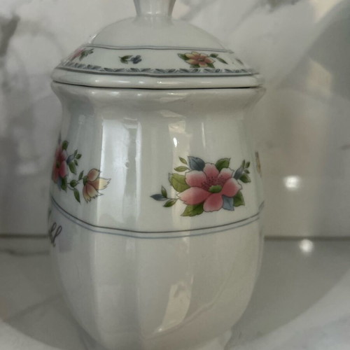 Porcelain jar like new, German with floral design