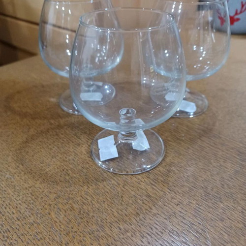 Set of three cognac glasses like new