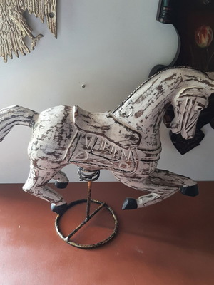 Large vintage wooden decorative horse