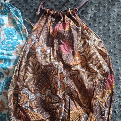 Blouses with neck tie used, size large, multicolor, pack of 2