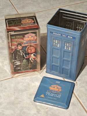 Doctor Who Trial of a Time Lord VHS limited collectible tin like new