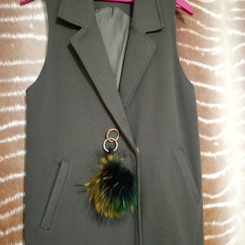 Christian Lacroix cashmere vest olive, like new, size M-L