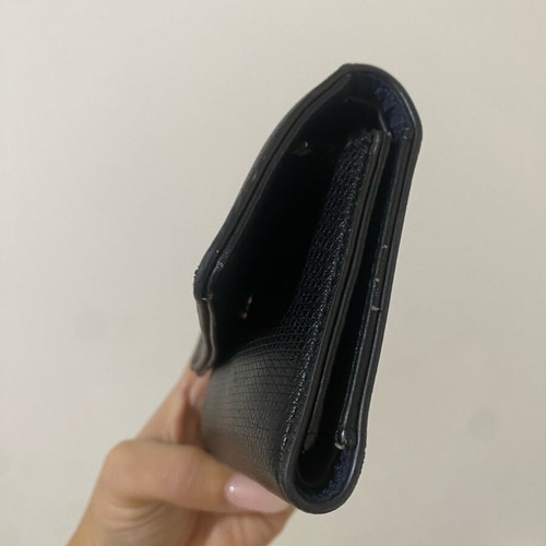 Tommy Hilfiger Black Leather Wallet used, trifold design