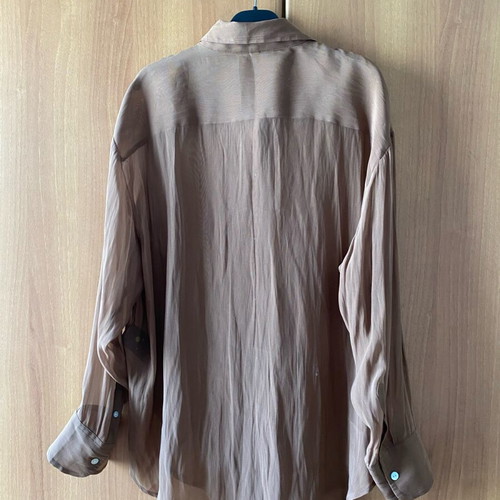H&M Sheer Shirt Brown New, Size M