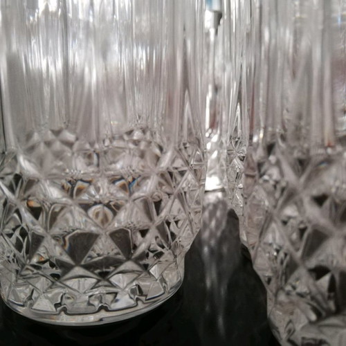 Crystal glasses used, set of 34 pieces