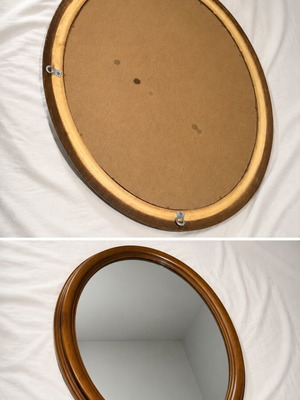 Oval Wooden Wall Mirror 60x80 cm used, classic style