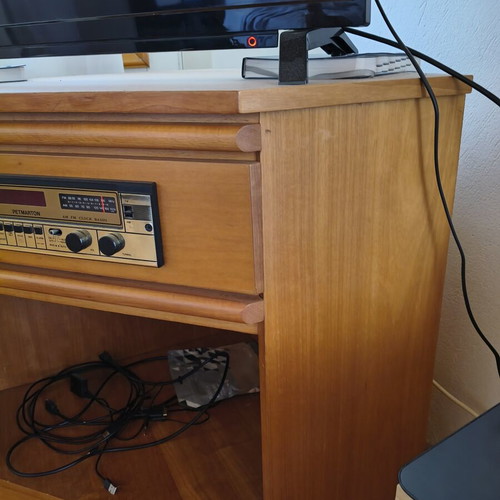 Solid Wood Stereo Cabinet like new with Storage Spaces