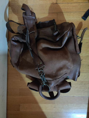 Δερμάτινη τσάντα πλάτης μεταχειρισμένη, αυθεντικό δέρμα