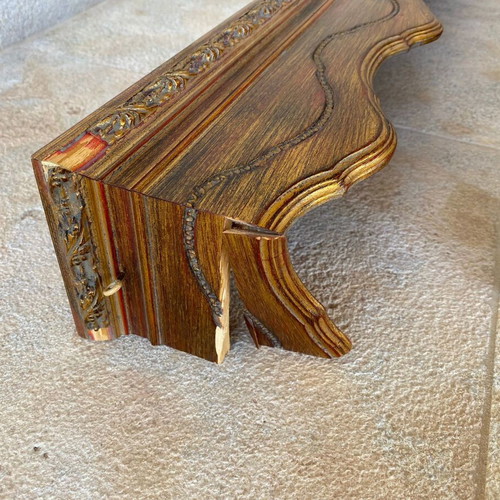 Wooden curtain rods used, set of 2 with double rail