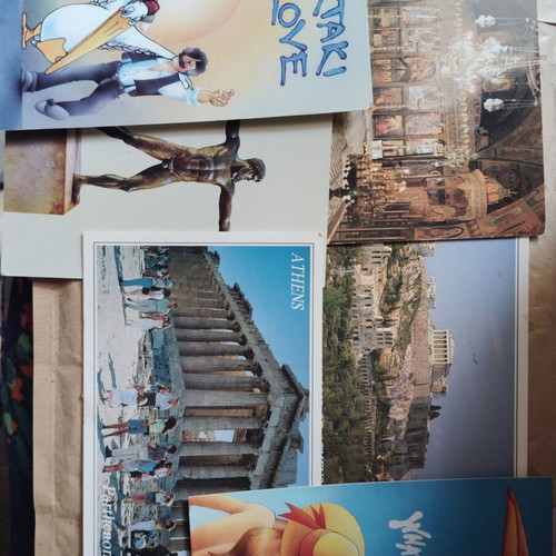Postcards used, pack of 6 pieces