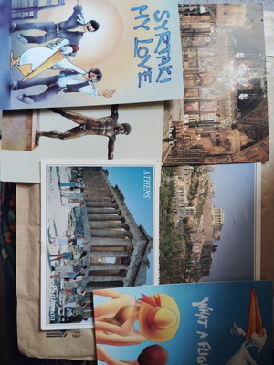 Postcards used, pack of 6 pieces
