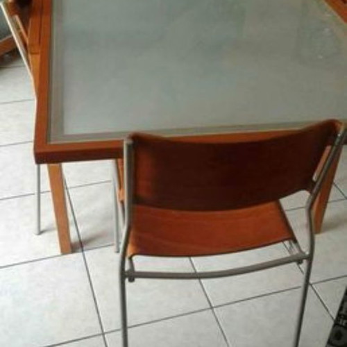 Dining table with glass new without chairs