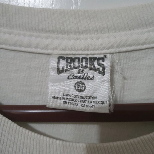 Crooks & Castles short-sleeve shirt size L like new, white