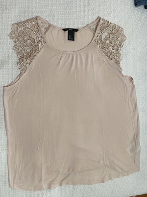 H&M pink blouse XS used with lace sleeves
