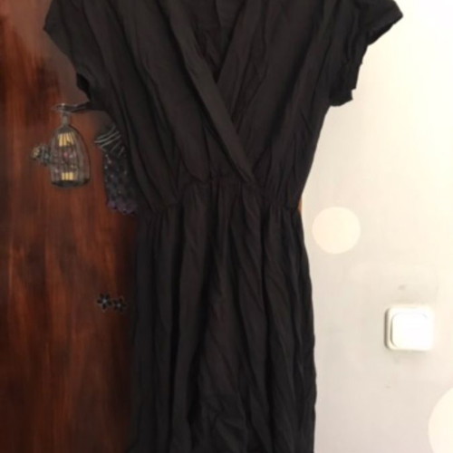 Summer dress new, short front long back, black