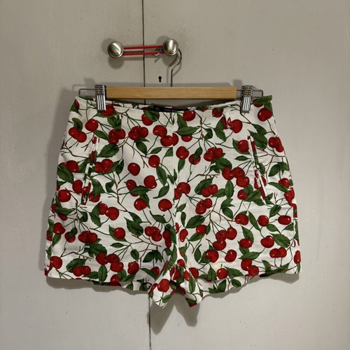 Zara Cherry Print High-Stretch Shorts like new