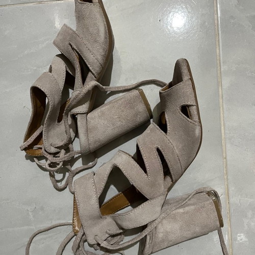Esthissis sandals used, leather suede, size 36, gray