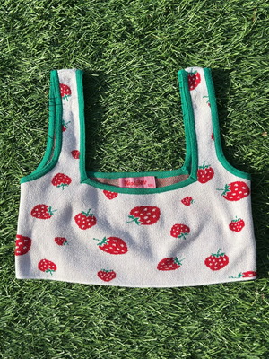 Karavan crop top with strawberry pattern like new, size S