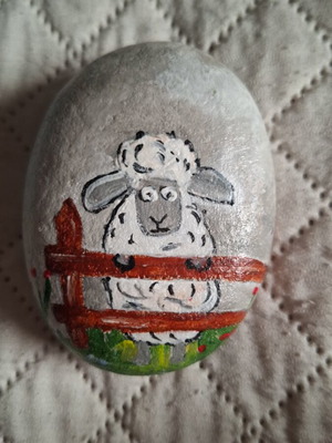 Set of 2 hand-painted stones