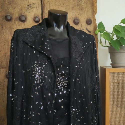 Vintage shirt-jacket with glam sequins like new, size L
