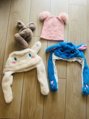 Σετ 4 παιδικά χειμερινά αξεσουάρ – Stitch, Cinnamoroll, κουνελάκι