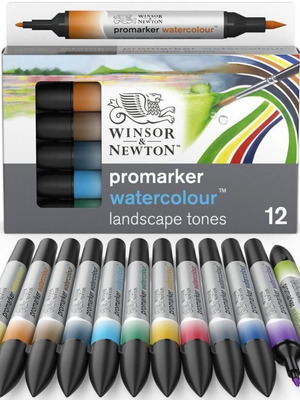 Σετ μαρκαδόρων νερού Winsor and Newton 12 τεμ καινούργιο, εργοστασιακά σφραγισμένο