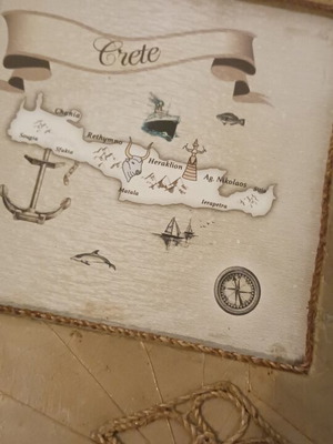 Handmade photo album from Crete with leaves and wood
