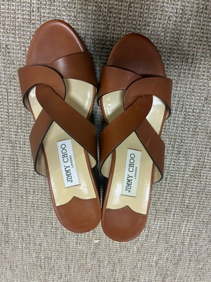 Jimmy Choo platforms brown leather new, size 38