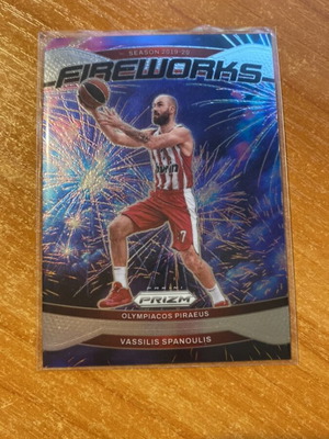 2024-25 Prizm Euroleague Basketball Fireworks Vassilis Spanoulis #14 like new