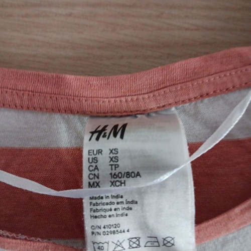 H&M women's pajamas used, size XS, white and orange
