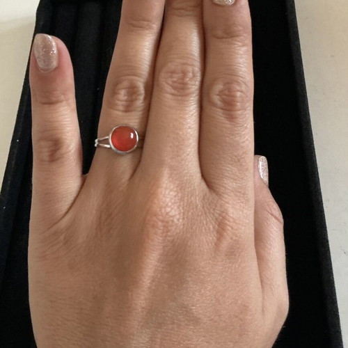 Set of two handmade carnelian rings made to order