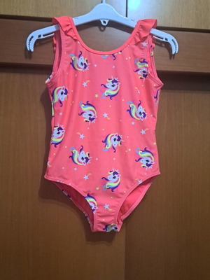 Lc Waikiki Girls' One-Piece Swimsuit like new, pink with unicorns, size 116 cm