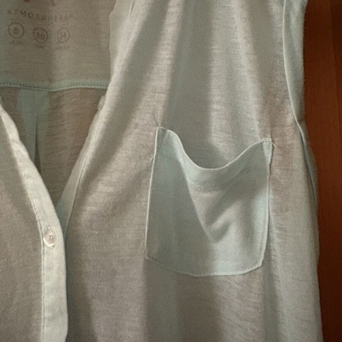 Atmosphere tunic like new, turquoise, semi-transparent with buttons