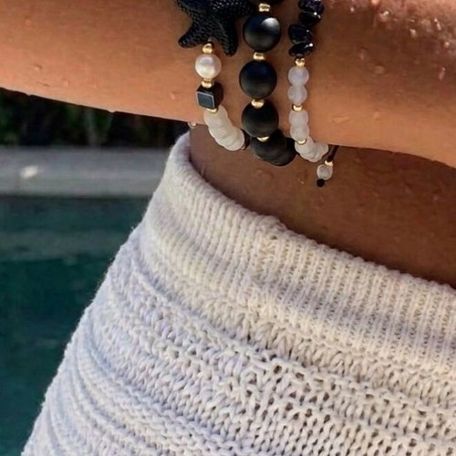 Handmade bracelets new, black and white