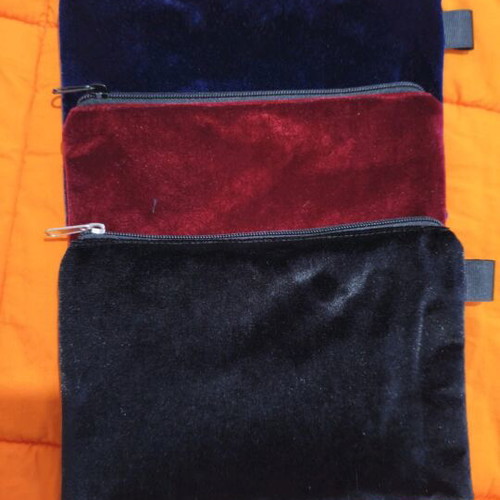 Handmade velvet toiletry bag new with zipper