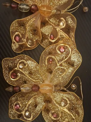 Christmas butterfly ornaments like new, 2 pieces 13x18 cm
