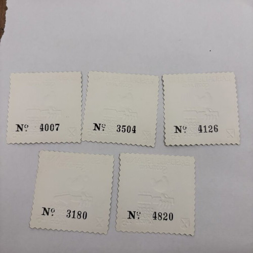 Gold-plated stamps from Scotland used, set of 5