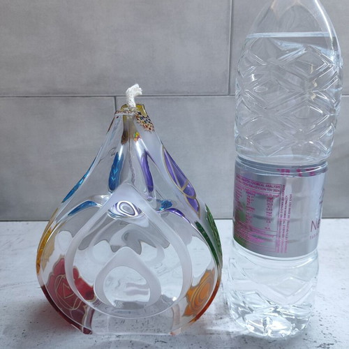 Oil Candle Holder with 7 Chakras Symbols like new