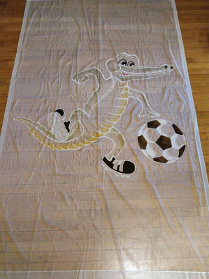 Children's perforated single curtain new with crocodile design