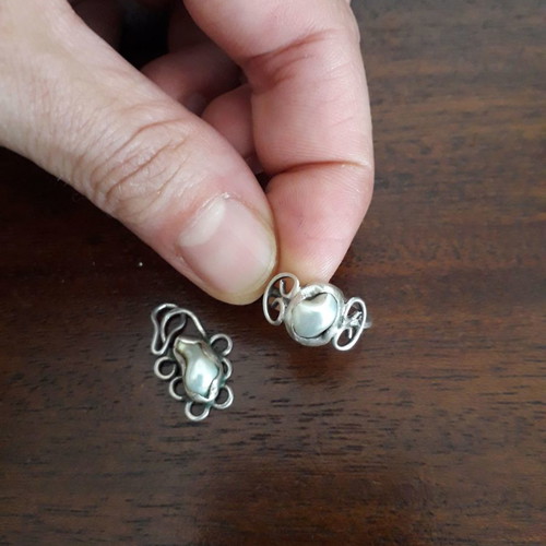 Silver pendant and ring set used