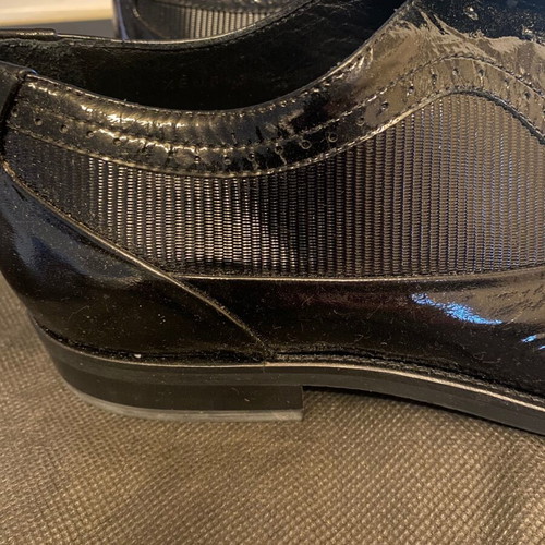 Emporio Armani black dress shoes like new, size 41 with fabric case