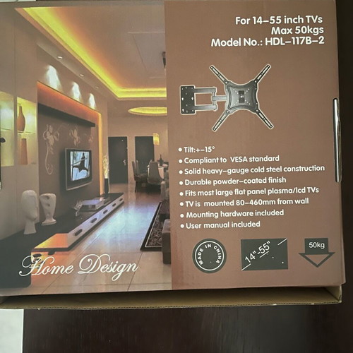 HDL-117B-2 wall TV mount new, up to 50kg and 46’’