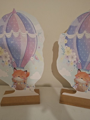 Wooden figures set of 2, 40 cm, decorative bases
