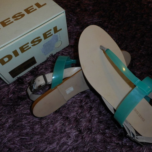 Diesel Himalie sandals new, size 39, green and turquoise