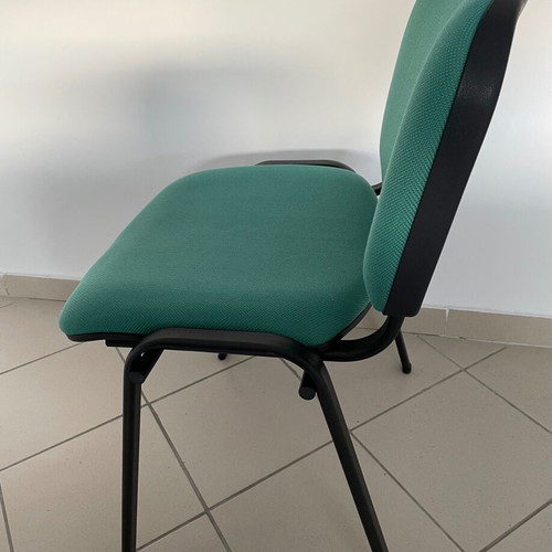 Rosy Theodoridis chair like new, turquoise fabric, black frame