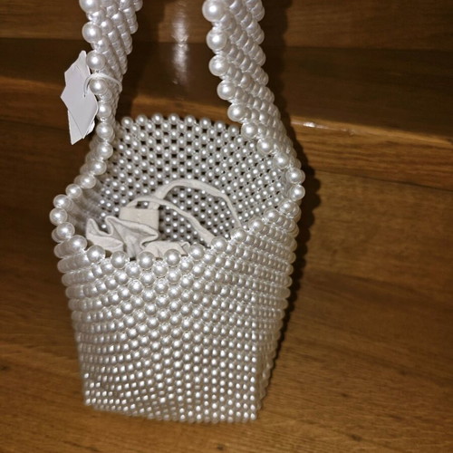 Pearl bag new, hand-held, white