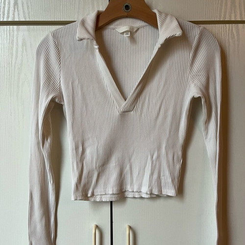 H&M blouse with collar white, like new, size XS