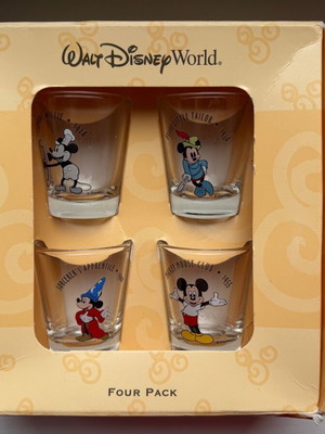 Σφηνοπότηρα Walt Disney World μεταχειρισμένα, σετ 4 με Μίκι Μάους
